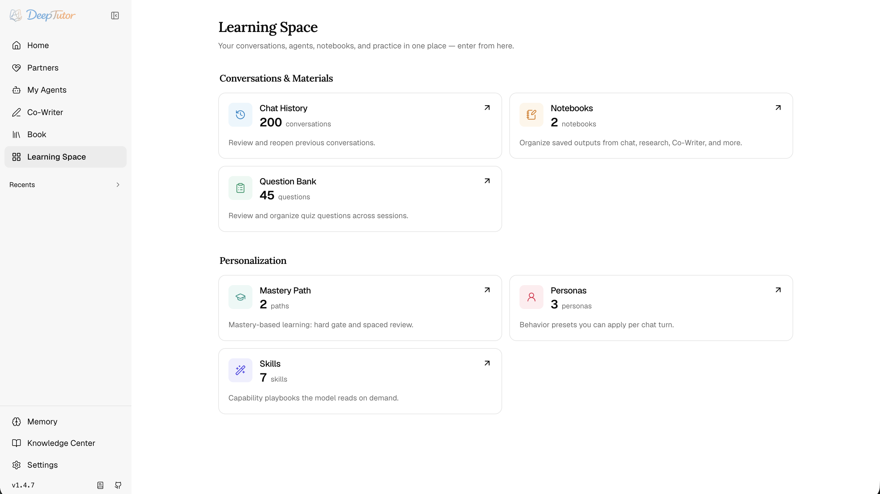 DeepTutor 学习空间总览