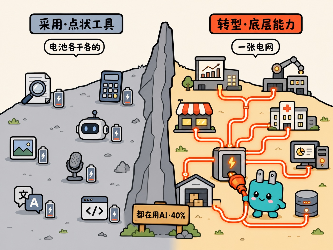 采用是各配电池的零散小电器，转型是接进同一张电网