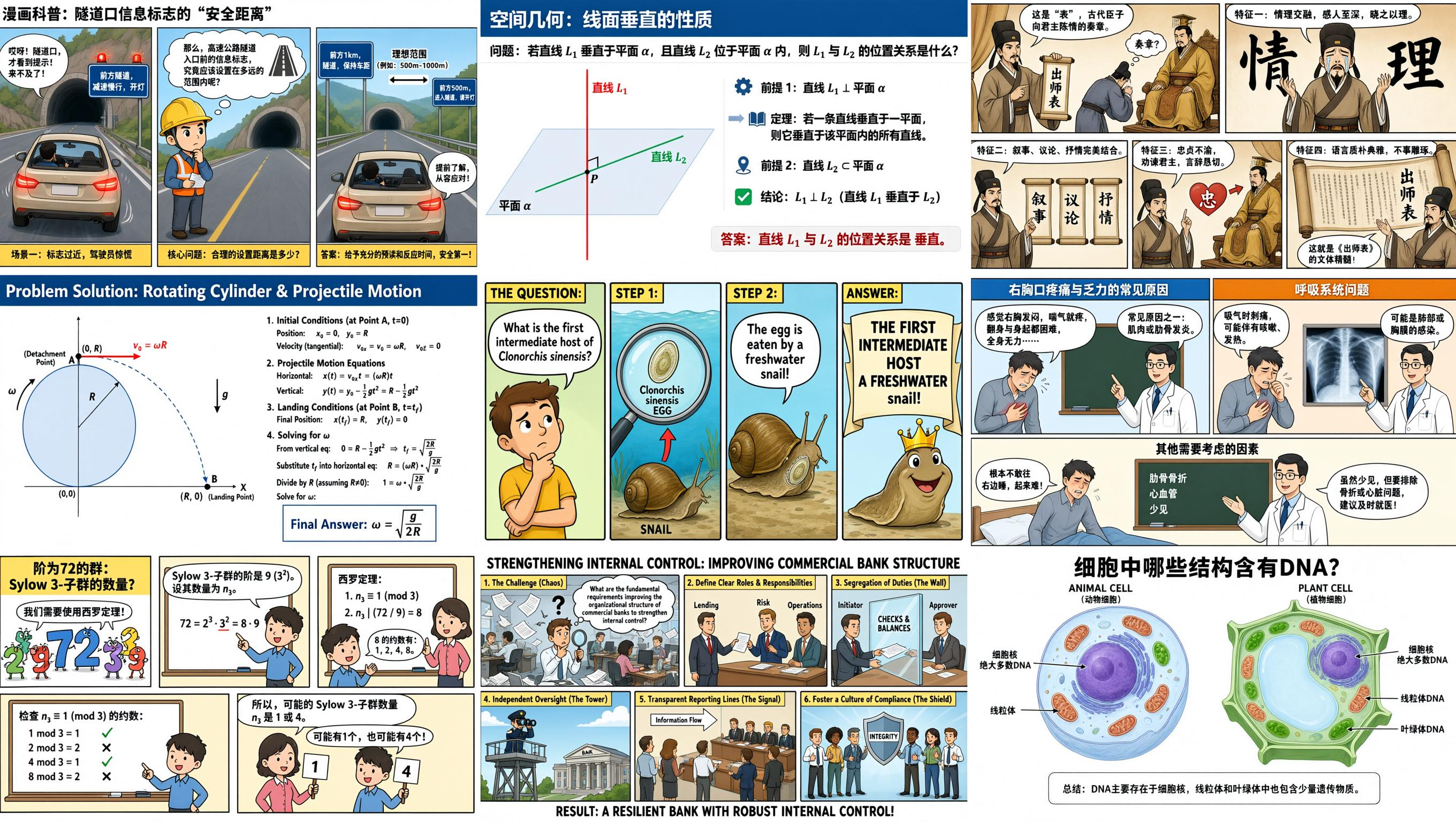 Qwen-Image-3.0が一度に生成した3×3グリッドの複雑なインフォグラフィック